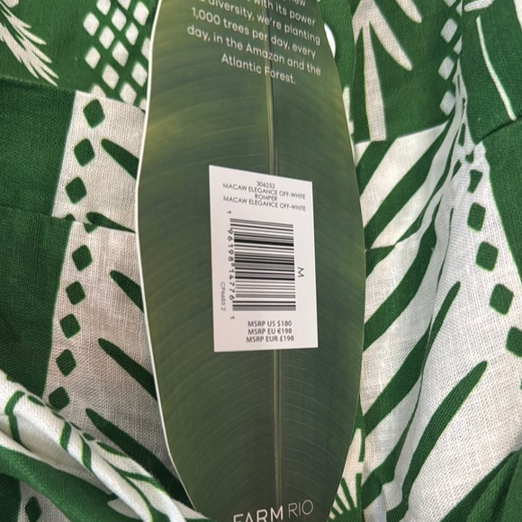 Farm Rio Green and White Patterned Romper - Picture 3 of 7